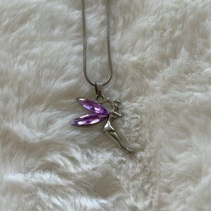 Disney Tinkerbell purple charm necklace